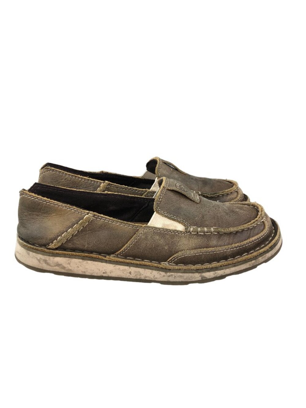 Ariat Women's Size 6.5B Cruiser Brown Bomber Leather Slip On Moc Toe Loafers